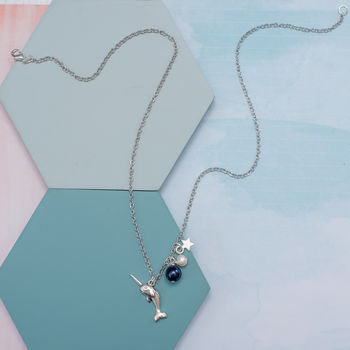Personalised Narwhal Charm Necklace, 6 of 6