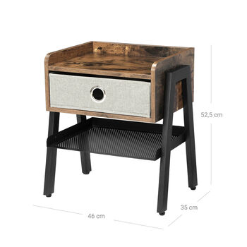 Nightstand End Table With Removable Fabric Drawer, 4 of 6