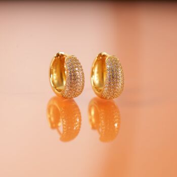 Gold Vermeil Crystal Reversible Hoop Earrings, 12 of 12