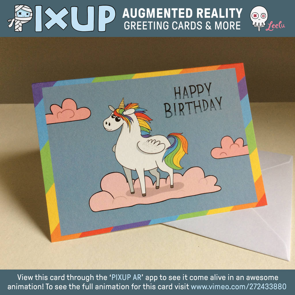 'Unicorn Poopscream' Augmented Reality Greeting Card, 1 of 5