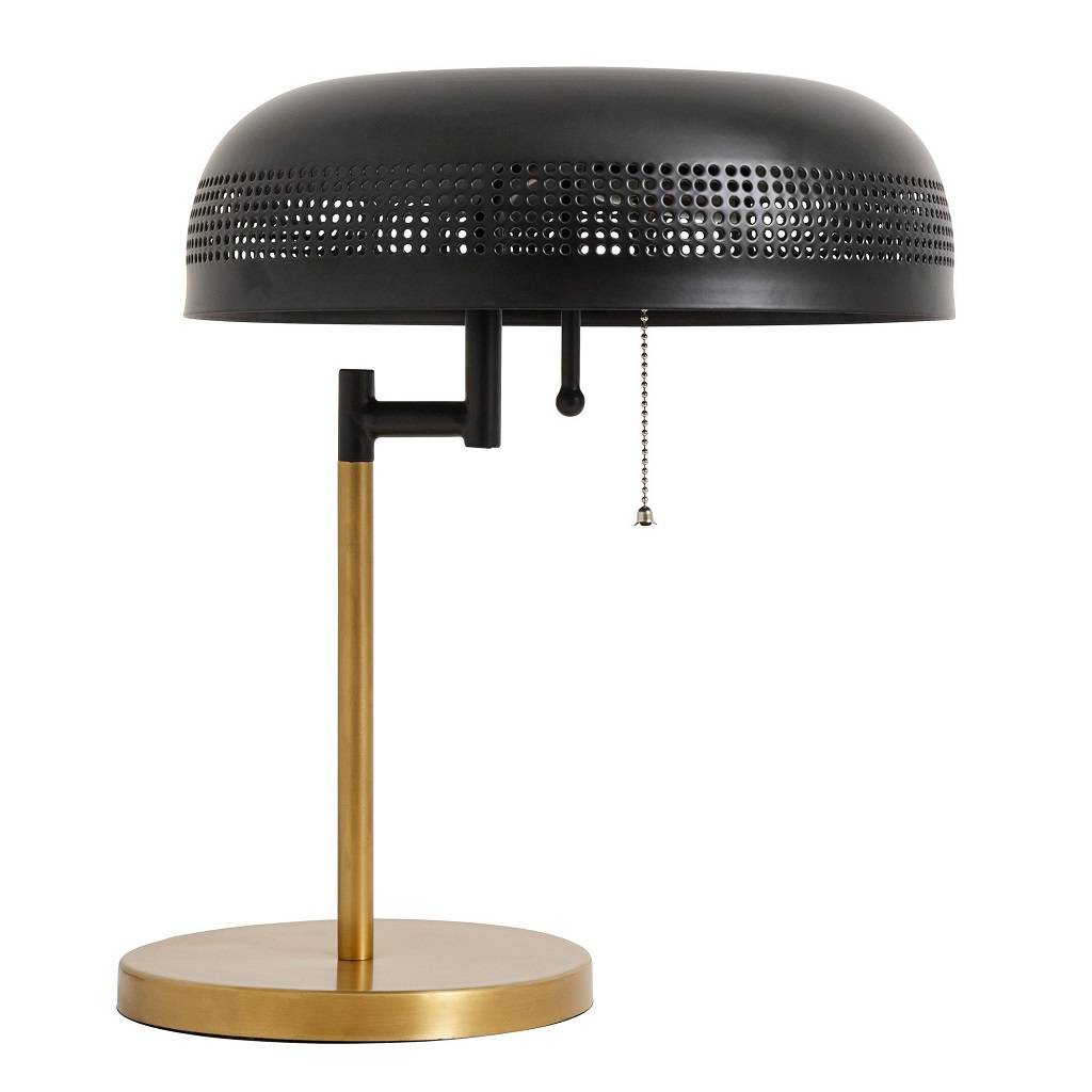 Black Table Lamp With Brass Base By Bell & Blue