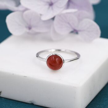 Sterling Silver Genuine Red Onyx Ring, 2 of 10
