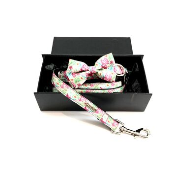 Clifton Rainbow Floral Bow Tie Collar And Lead, 5 of 6
