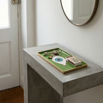 Evil Eye Aluminium Trinket Tray In Green, 4 of 5