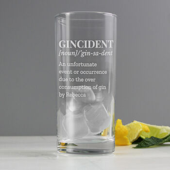 Personalised Gincident Hi Ball Glass, 2 of 9