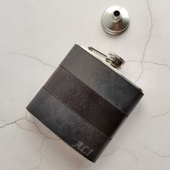 Customised Leather Hip Flask, 3 of 5