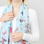 Large Butterfly Print Scarf And Brooch Set, thumbnail 3 of 6