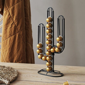 Cactus Coffee Pod Holder In Black And Gold, 2 of 8