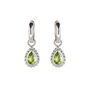 August Birthstone Peridot Sterling Silver Huggie Hoop Earrings, thumbnail 2 of 11
