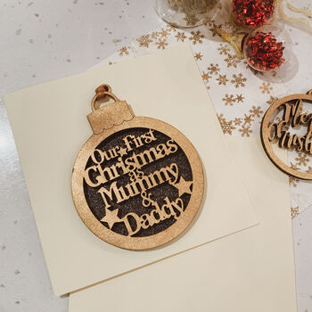 'Merry Christmas' Bauble Make Your Own Card Craft Kit, 2 of 2