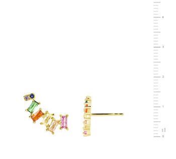 Colour Pop Multi Colour Mixed Cut Cz Stud Earrings, 5 of 5