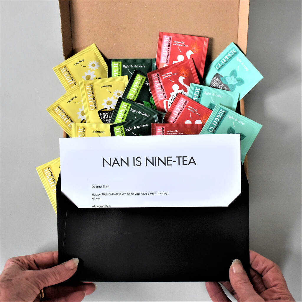 Novelty 90th Birthday Letterbox Friendly Tea Gift, 1 of 10