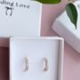Rose Gold Hoop Earrings With Gemstones, thumbnail 7 of 8