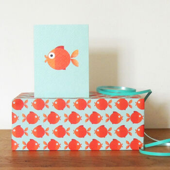 Goldfish Wrapping Paper Two Sheets, 3 of 4