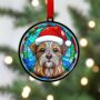 Border Terrier In Santa Hat Suncatcher Decoration, thumbnail 2 of 6