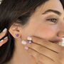 Amethyst Moissanite Crystal Sterling Silver Earrings, thumbnail 3 of 6