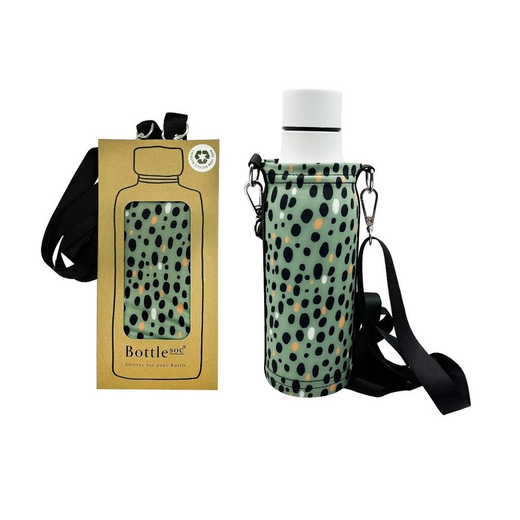 Bottlesoc Manicotto Per Borraccia – Design Dalmata, Elastico, Con Tracolla Regolabile, In Poliestere Riciclato