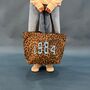 Personalised Varsity Year Leopard Print Shopping Bag, thumbnail 3 of 5