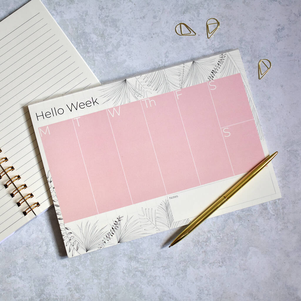 Pink Weekly Planner Printable Daily Planner Page Printable Etsy My