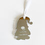 Personalised Silver Mirror Christmas Gonk Gift Tag Place Setting, thumbnail 4 of 5
