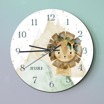 Jungle Lion Personalised Clock, 3 of 6