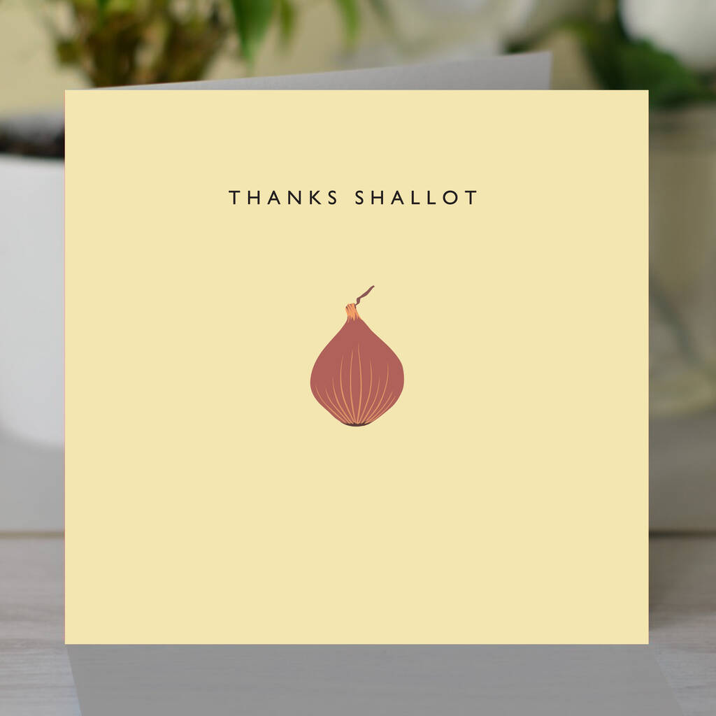 'Thanks Shallot' Thank You Card, 1 of 2