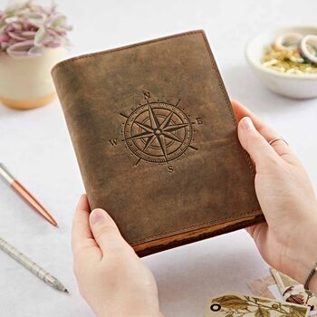 Personalised Compass Buffalo Leather Journal, 3 of 9