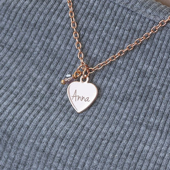 Personalised Rose Gold Plated Heart Necklace, 4 of 10