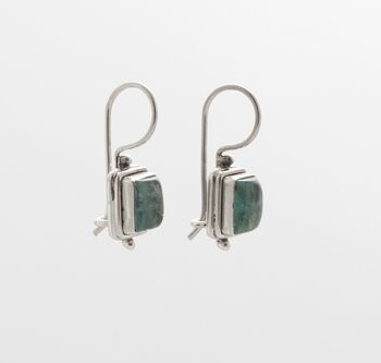 Sterling Silver Natural Apatite Drop Earrings, 2 of 2