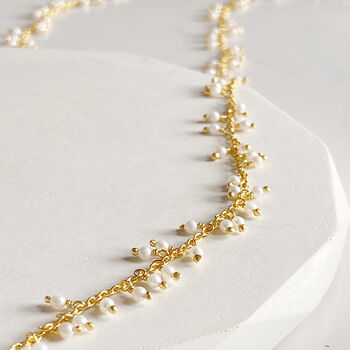 Long Pearl Fringe Necklace, 7 of 10
