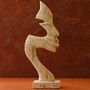 Abstract Travertine Face Sculpture, thumbnail 1 of 2