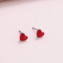 Gift Bag Sterling Silver Thank You Red Heart Earrings, thumbnail 2 of 6