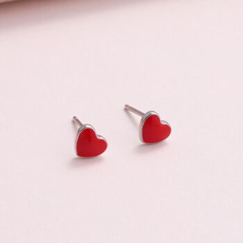 Gift Bag Sterling Silver Thank You Red Heart Earrings, 2 of 6