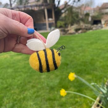 Little Felt Bumble Bee Decoration, 3 of 5