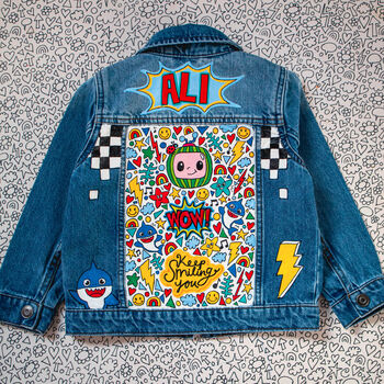 Baby Boy Personalised Hand Painted Denim Jacket, 5 of 11