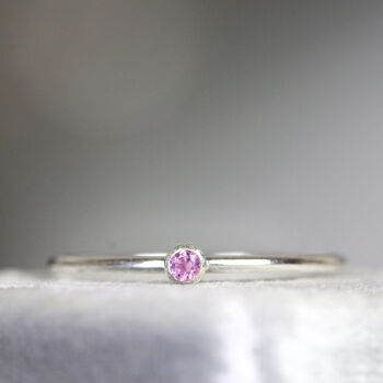 Pink Sapphire Solitaire Ring Silver Or Gold, 6 of 12