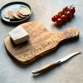 Personalised Olive Wood Cheeseboard, 2 of 4