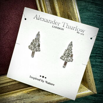Diamonte Christmas Tree Earrings, 2 of 4