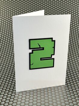 Block Mining Style Birthday Card, 2 of 5