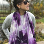 Plum Floral Print Soft Scarf Gift Boxed With Card, thumbnail 1 of 8