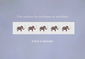 Five Christmas Elephant Santa's Hat Butterflies Card, 3 of 12