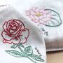Birth Flower Wheat Heat Bag Embroidery Kit Craft Gift, thumbnail 5 of 6