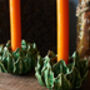 A Pair Of Ceramic Artichoke Candle Stick Holders, thumbnail 1 of 5