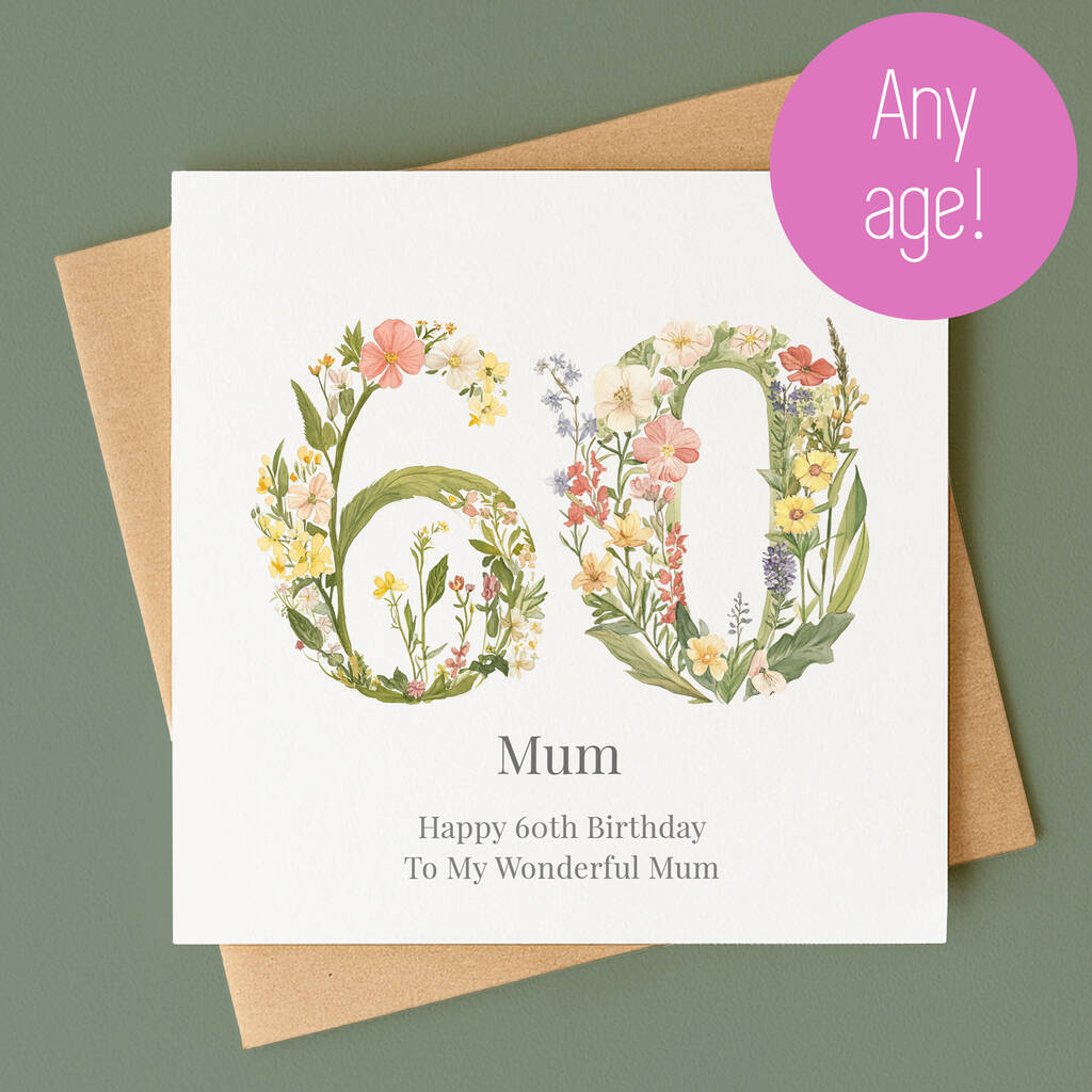 Personalised Botanical Birthday Card – Any Age, 1 of 9