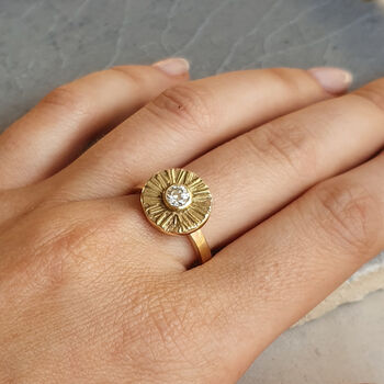 Diamond Sunray Engagement Ring, 3 of 9