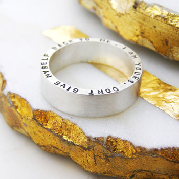 Personalised Silver Narrative Ring With/Out Diamond, 5 of 9