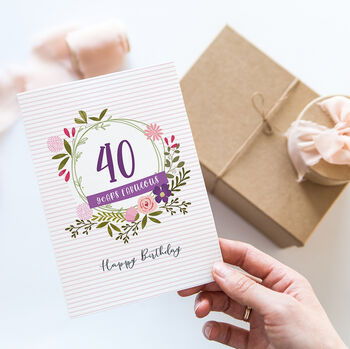 40th Birthday Fabulous Years Age Card, 2 of 2