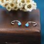 Tiny Turquoise Huggie Hoop Threader Earrings, thumbnail 1 of 11