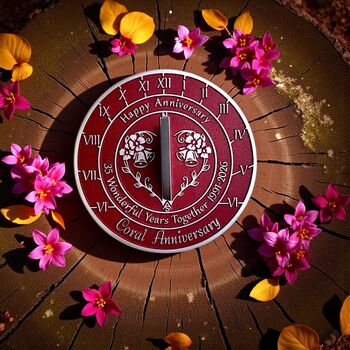 35th Coral Anniversary Sundial Gift Celebration Present, 2 of 10