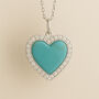 Personalised Sterling Silver Twinkling Turquoise Heart Necklace, thumbnail 1 of 9